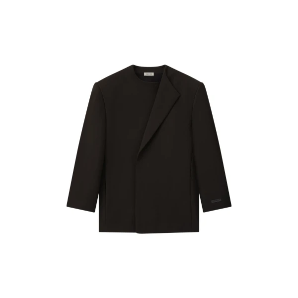 Fear of God Double Weave Wool Crewneck Jacket in Brown | Coveti