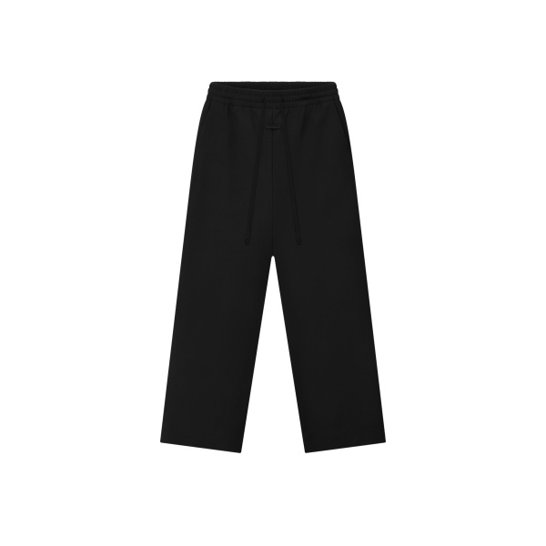 Fear of God Double Weave Wool Wide Leg Drawstring Pants in Black | Coveti