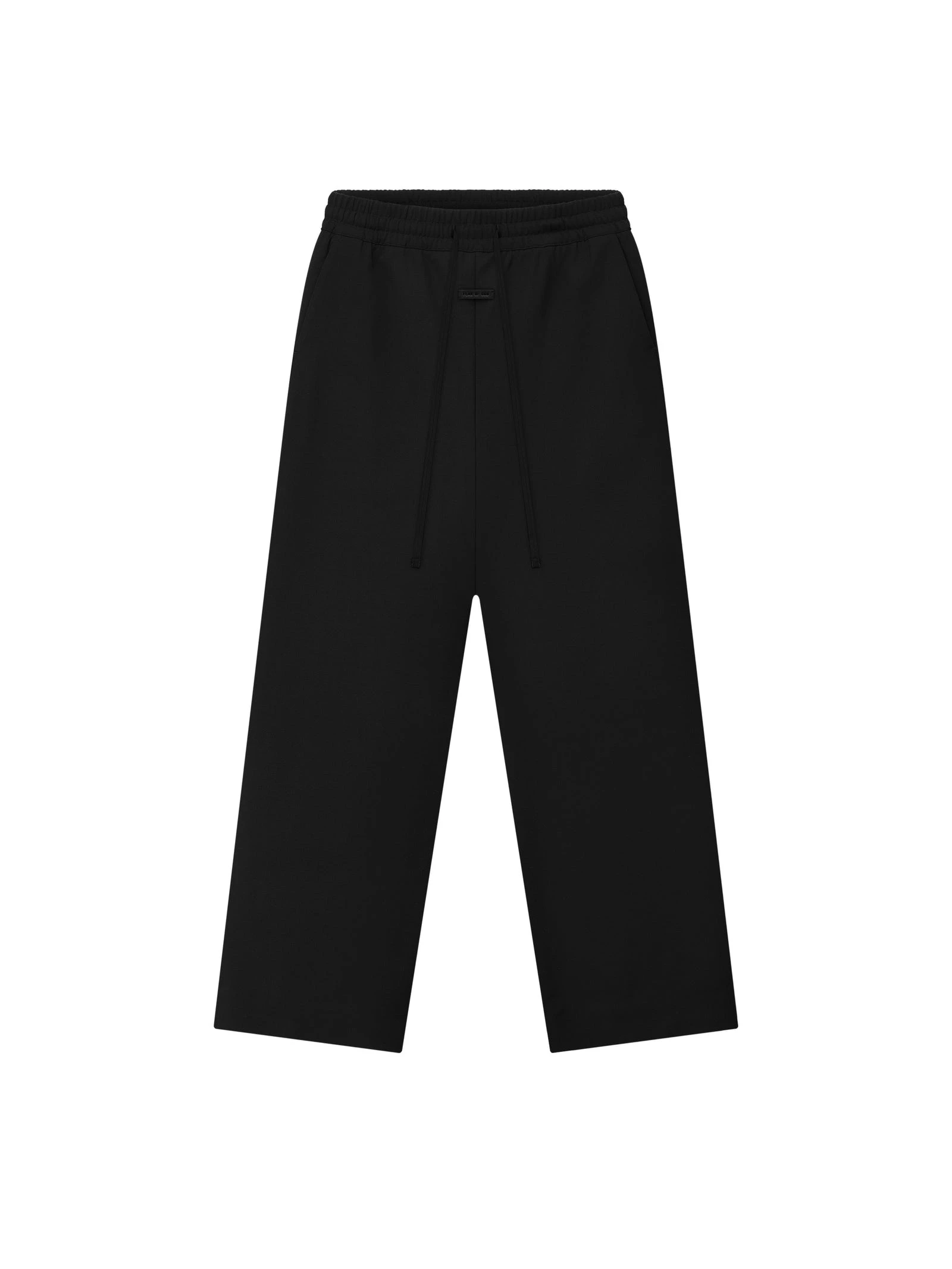 Fear of God Double Weave Wool Wide Leg Drawstring Pants in Black Fear of God Double Weave Wool Wide Leg Drawstring Pants in Black | Coveti