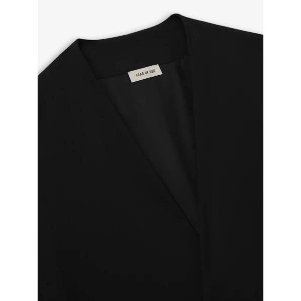 Fear of God Easy Care Wool Relaxed Lapelless Jacket in Black | Men Jackets | Coveti