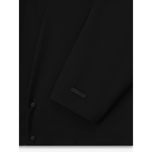 Fear of God Easy Care Wool Relaxed Lapelless Jacket in Black | Men Jackets | Coveti