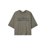 Fear of God Essentials 3/4 Henley Sweatshirt in Washed Seal | Coveti
