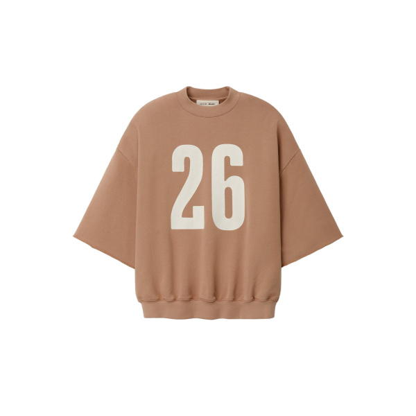 Fear of God Essentials 3/4 Sleeve Crewneck in Washed Ginger | Coveti
