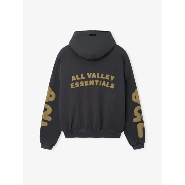 Fear of God Essentials 90s Zip-Up Hoodie in Washed Iron Grey | Sweatshirts | Coveti