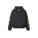 Fear of God Essentials 90s Zip-Up Hoodie in Washed Iron Grey | Coveti