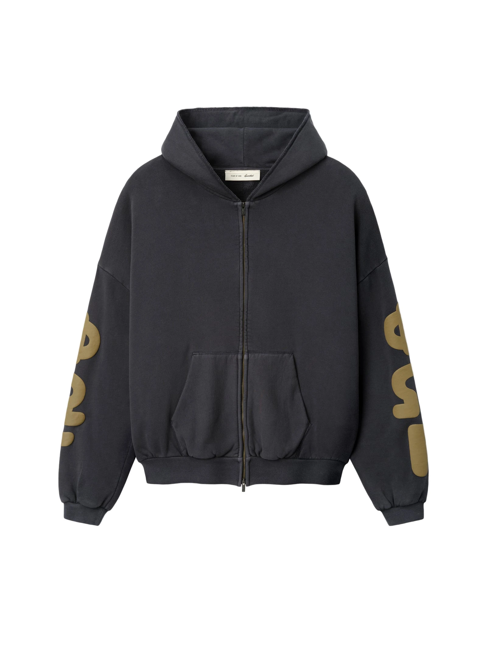 Fear of God Essentials 90s Zip-Up Hoodie in Washed Iron Grey Fear of God Essentials 90s Zip-Up Hoodie in Washed Iron Grey | Coveti