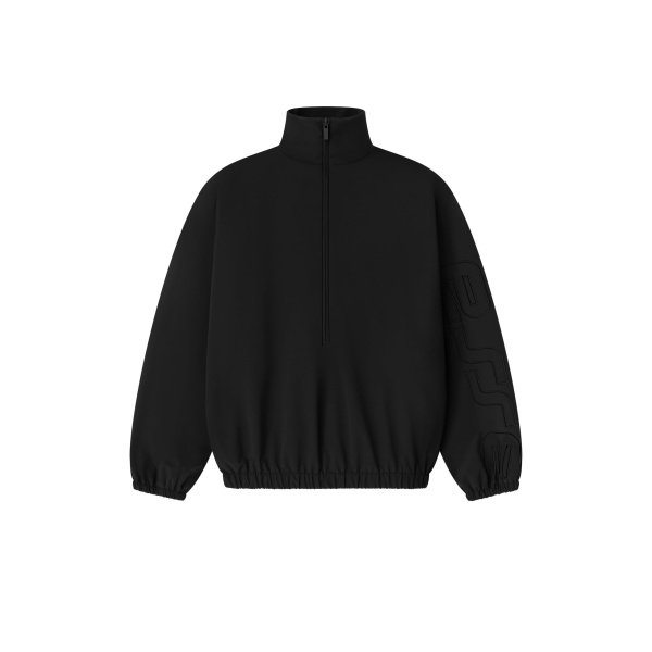 Fear of God Essentials Active Trace Half Zip Track Jacket in Vintage Black | Coveti