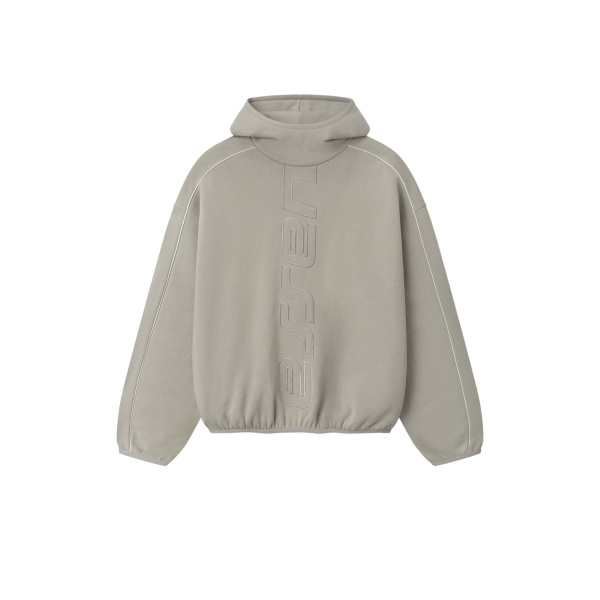 Fear of God Essentials Active Trace Modern Fleece Hoodie in Seal | Coveti