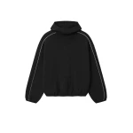 Fear of God Essentials Active Trace Modern Fleece Hoodie in Vintage Black | Coveti