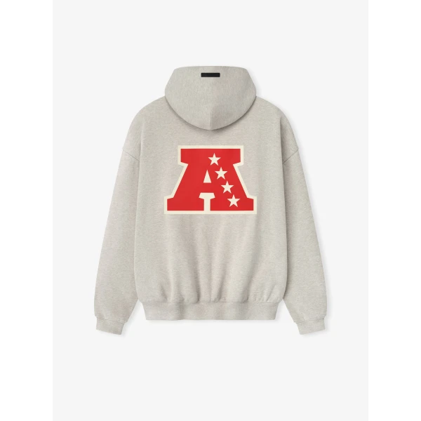 Fear of God Essentials American Sport Hoodie in Heather Stone | Sweatshirts | Coveti
