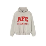 Fear of God Essentials American Sport Hoodie in Heather Stone | Coveti