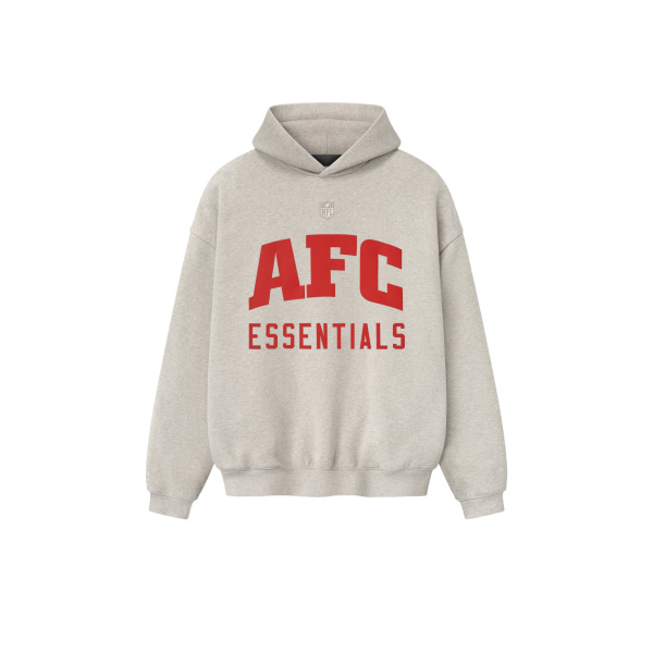 Fear of God Essentials American Sport Hoodie in Heather Stone | Coveti