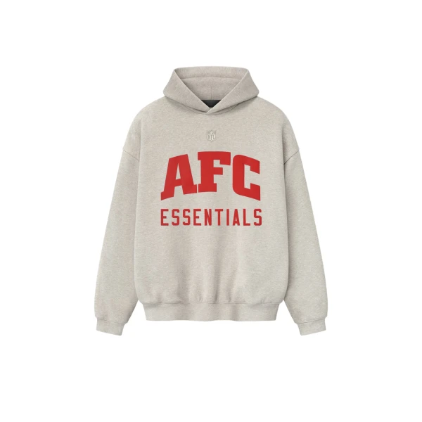 Fear of God Essentials American Sport Hoodie in Heather Stone | Coveti