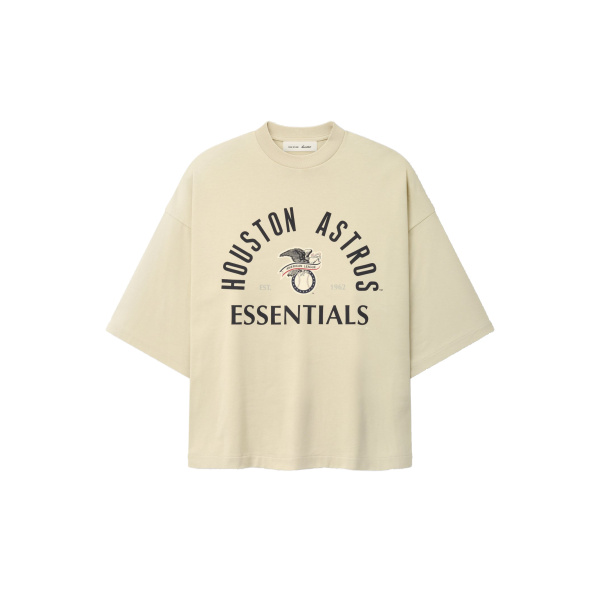 Fear of God Essentials Astros American League Merch Tee in Sandstone | Coveti