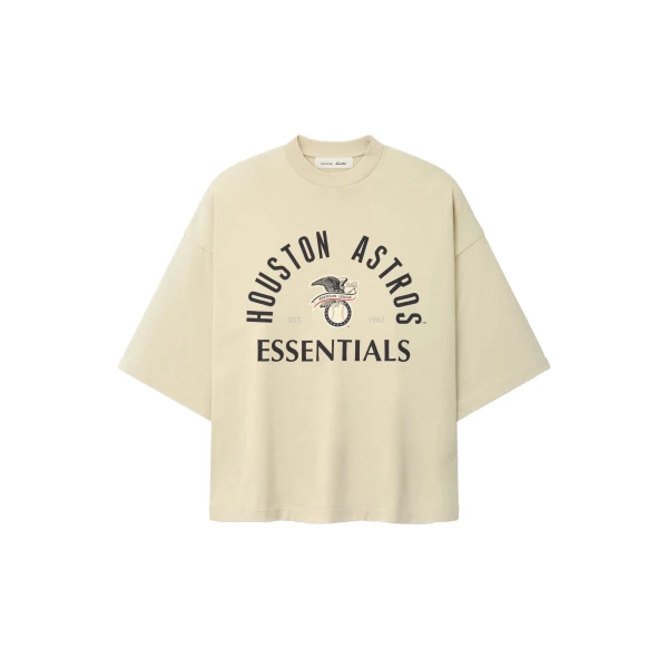 Fear of God Essentials Astros American League Merch Tee in Sandstone | Coveti