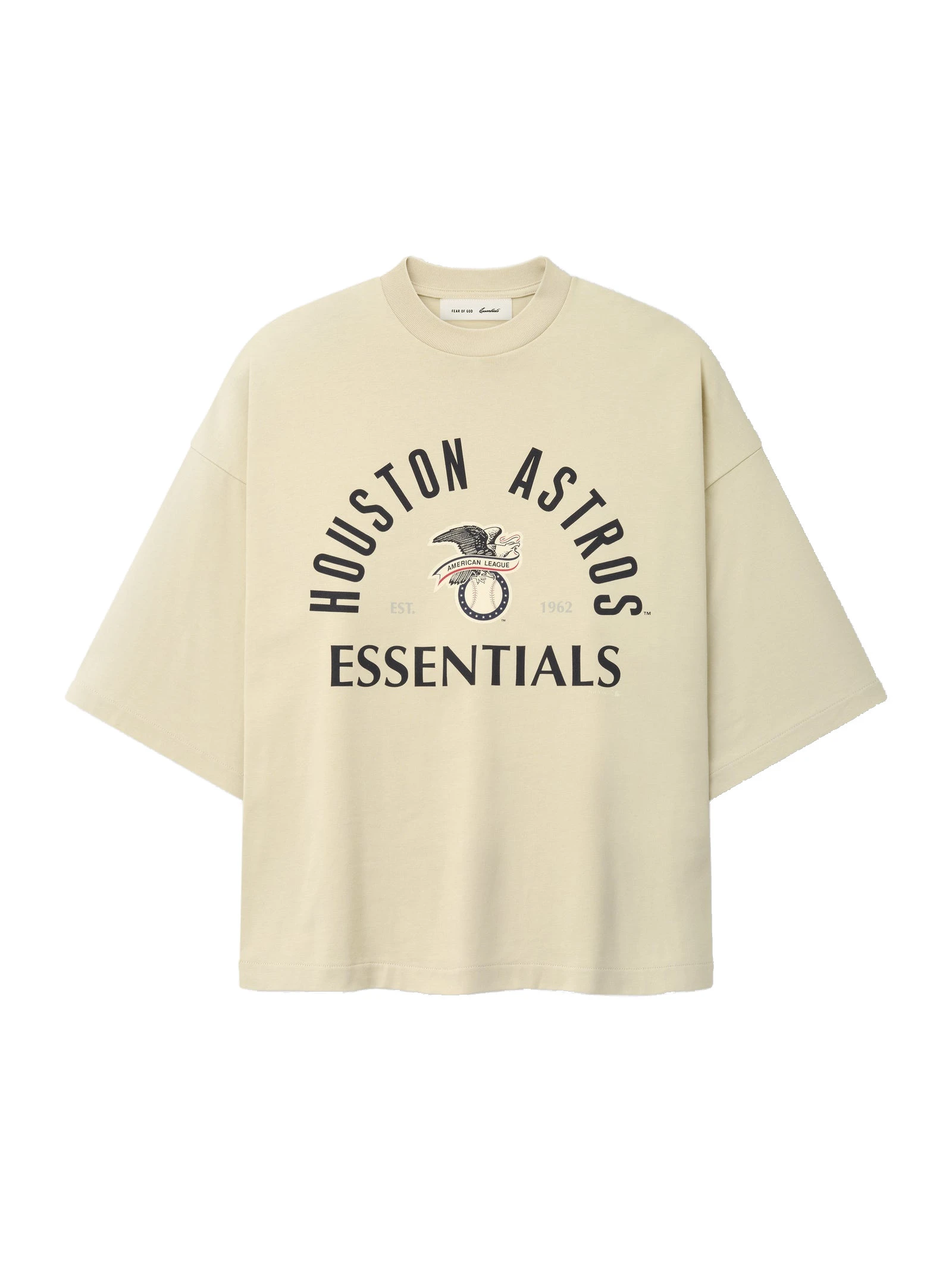Fear of God Essentials Astros American League Merch Tee in Sandstone Fear of God Essentials Astros American League Merch Tee in Sandstone | Coveti