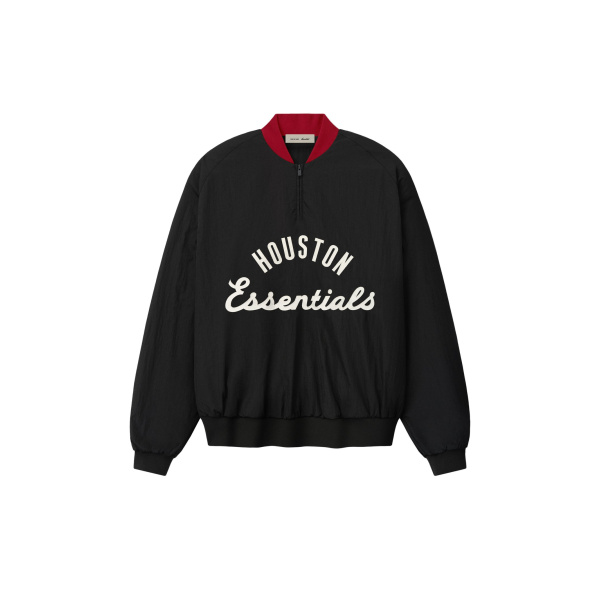 Fear of God Essentials Astros Half Zip Pullover in Black | Coveti