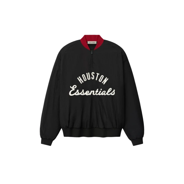 Essentials Astros Half Zip Pullover in Black