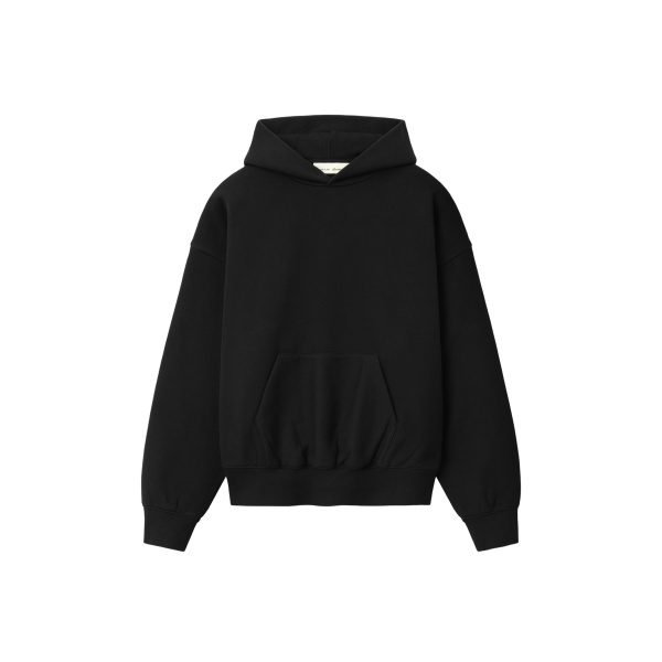 Fear of God Essentials Back Logo Classic Hoodie in Black | Coveti