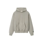 Fear of God Essentials Back Logo Classic Hoodie in Warm Heather | Coveti