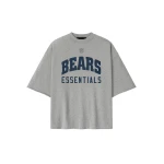 Fear of God Essentials Bears 90s 3/4 Sleeve Football Tee in Concrete Heather and Canyon | Coveti