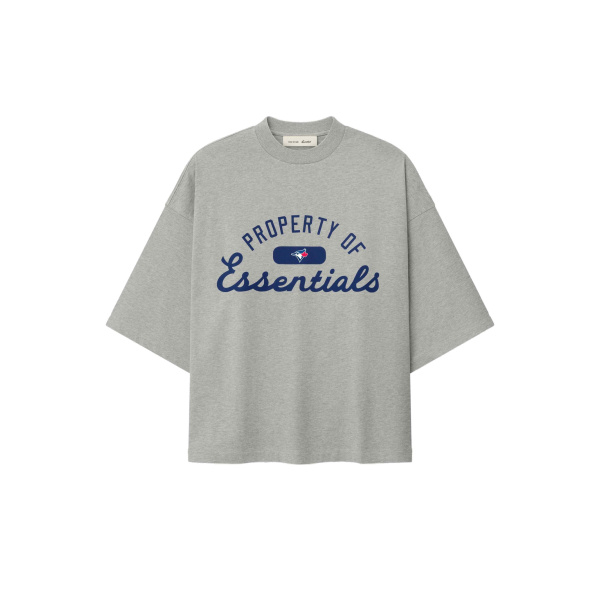 Fear of God Essentials Blue Jays Merch Tee in Concrete Heather | Coveti