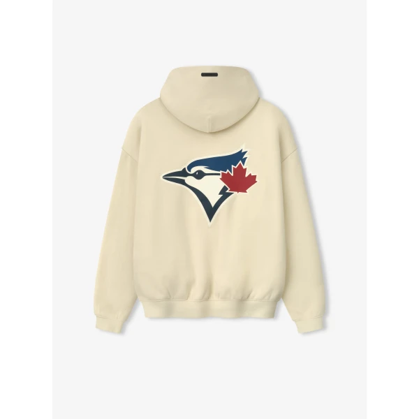 Fear of God Essentials Blue Jays Sport Hoodie in Oat | Sweatshirts | Coveti