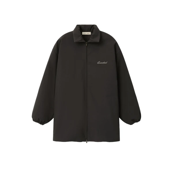 Essentials Bonded Nylon Signature Filled Barn Jacket in Ink Black