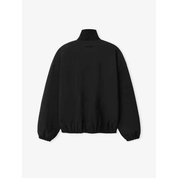Fear of God Essentials Bonded Nylon Signature Full Zip Track Jacket in Black | Men Jackets | Coveti