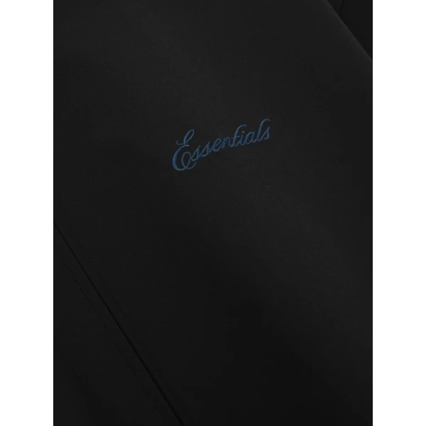 Fear of God Essentials Bonded Nylon Signature Full Zip Track Jacket in Black | Men Jackets | Coveti