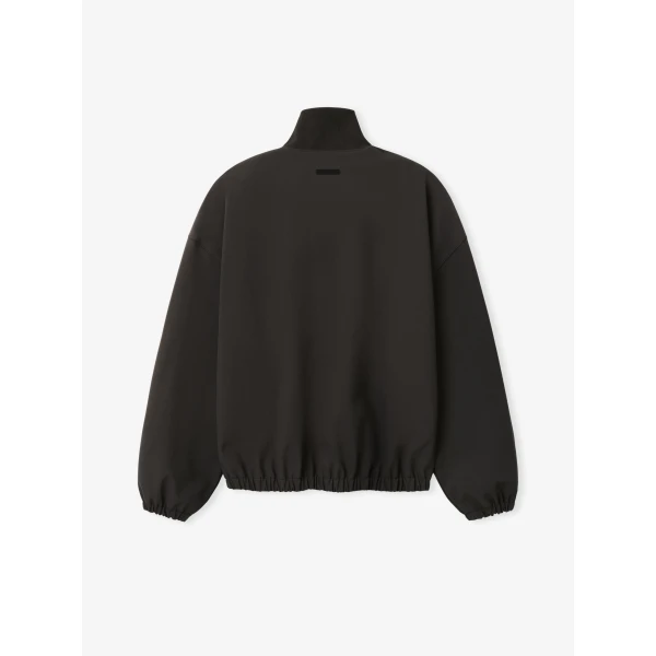 Fear of God Essentials Bonded Nylon Signature Full Zip Track Jacket in Ink Black | Men Jackets | Coveti