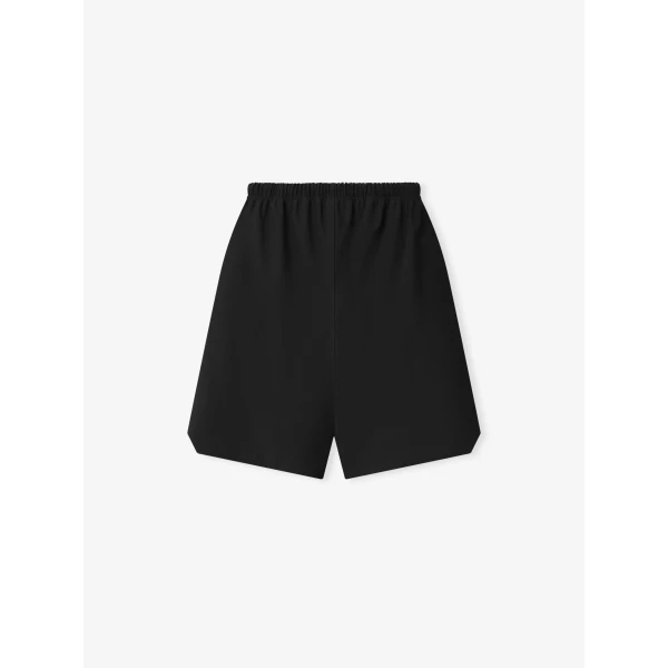 Fear of God Essentials Bonded Nylon Signature Relaxed Short with Slit in Black | Shorts | Coveti