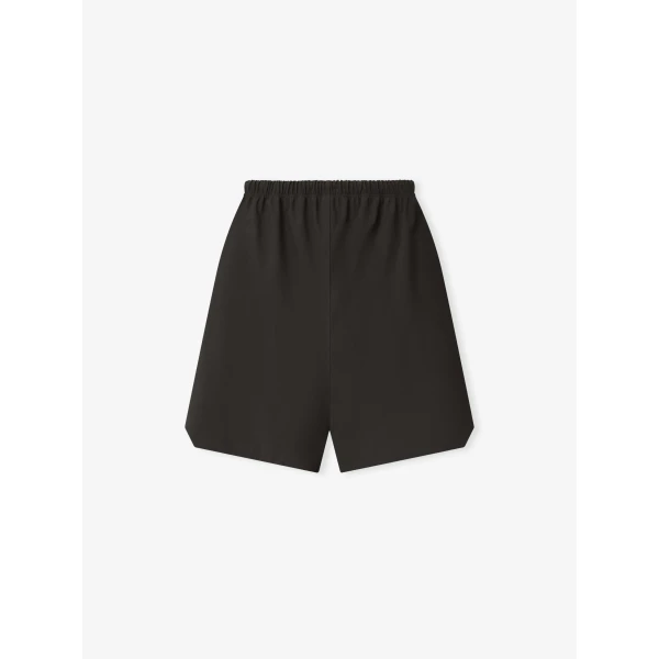 Fear of God Essentials Bonded Nylon Signature Relaxed Short with Slit in Ink Black | Shorts | Coveti