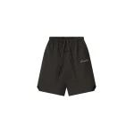 Fear of God Essentials Bonded Nylon Signature Relaxed Short with Slit in Ink Black | Coveti