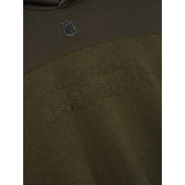 Fear of God Essentials Browns 90s Relaxed Hoodie in Wood Heather | Sweatshirts | Coveti