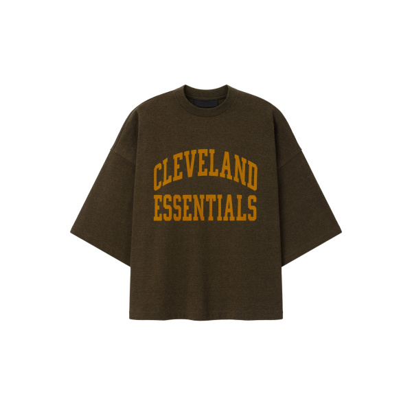 Fear of God Essentials Browns Merch Tee in Wood Heather | Coveti