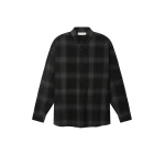 Fear of God Essentials Button Down Shirt in Black Plaid | Coveti