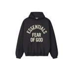 Fear of God Essentials Campus 90s Hoodie in Faded Black | Coveti