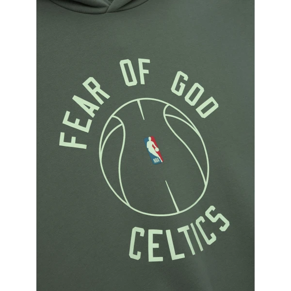 Fear of God Essentials Celtics x Barkley Hendricks 90s Hoodie in Balsam Green | Sweatshirts | Coveti