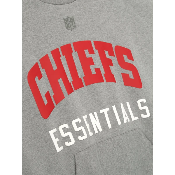 Fear of God Essentials Chiefs Sport Crewneck in Concrete Heather | Sweatshirts | Coveti