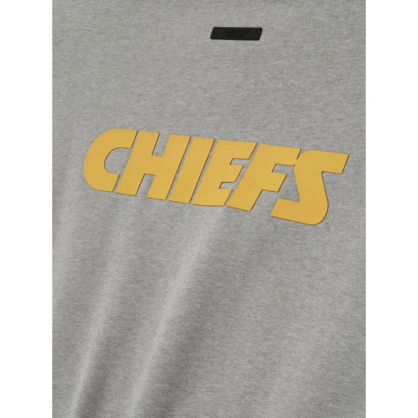 Fear of God Essentials Chiefs Sport Crewneck in Concrete Heather | Sweatshirts | Coveti