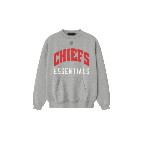 Fear of God Essentials Chiefs Sport Crewneck in Concrete Heather | Coveti