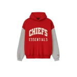 Fear of God Essentials Chiefs Sport Hoodie in Red and Concrete Heather | Coveti