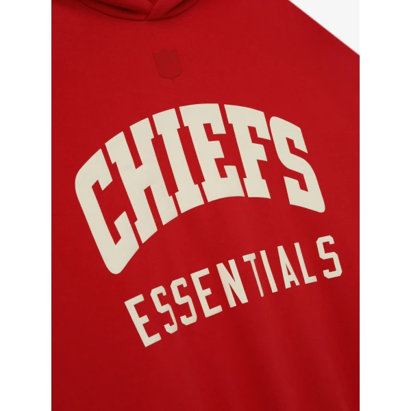 Fear of God Essentials Chiefs Sport Hoodie in Red and Concrete Heather | Sweatshirts | Coveti