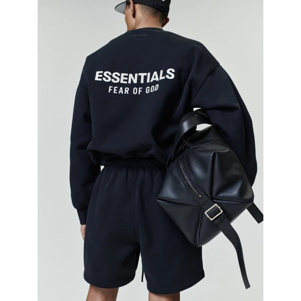 Fear of God Essentials Classic Crewneck Sweatshirt in Vintage Black | Sweatshirts | Coveti