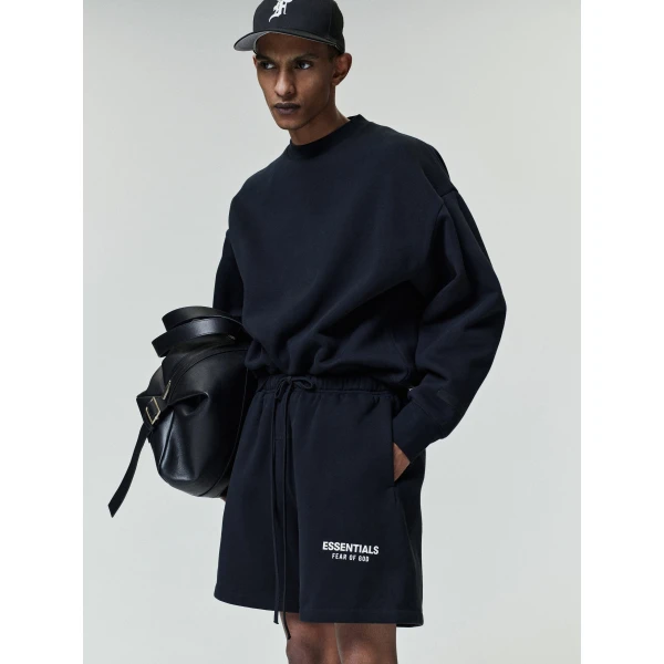 Fear of God Essentials Classic Crewneck Sweatshirt in Vintage Black | Sweatshirts | Coveti