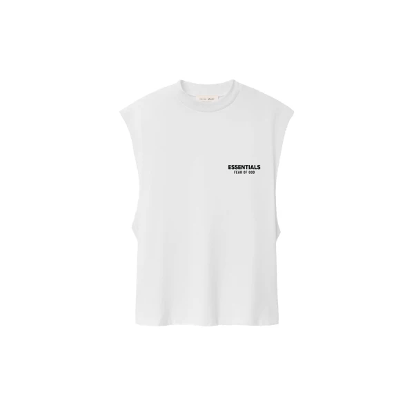 Fear of God Essentials Classic Cut-Off in Bright White | Coveti