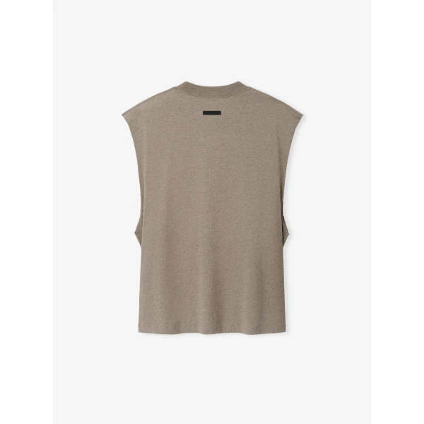 Fear of God Essentials Classic Cut-Off in Homestead Heather | T-shirts & vests | Coveti