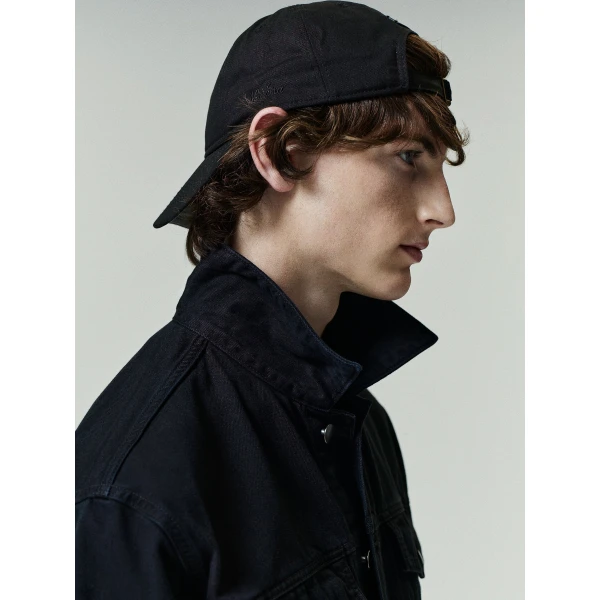 Fear of God Essentials Classic Denim Jacket in Overdyed Black | Men Jackets | Coveti