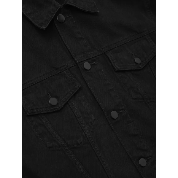 Fear of God Essentials Classic Denim Jacket in Overdyed Black | Men Jackets | Coveti